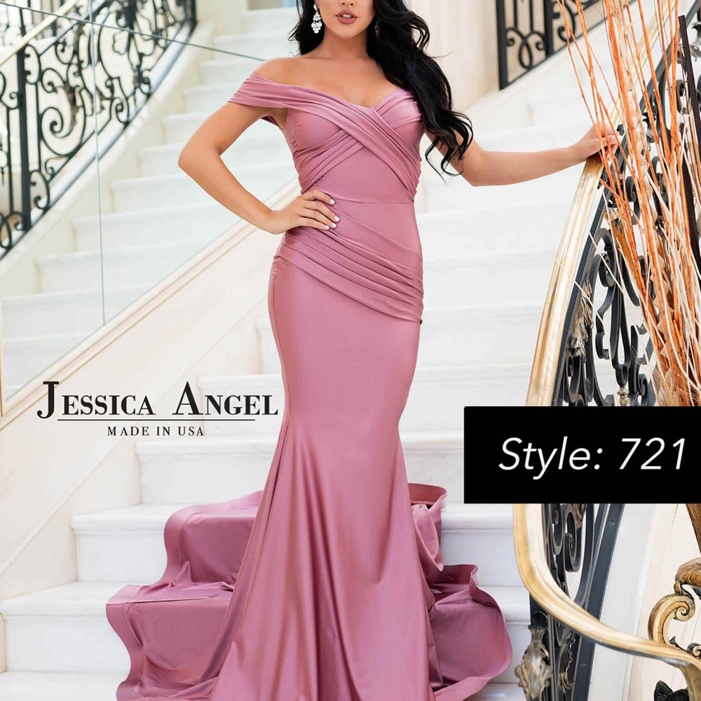 Jessica Angel Off-Shoulder Mauve Gown